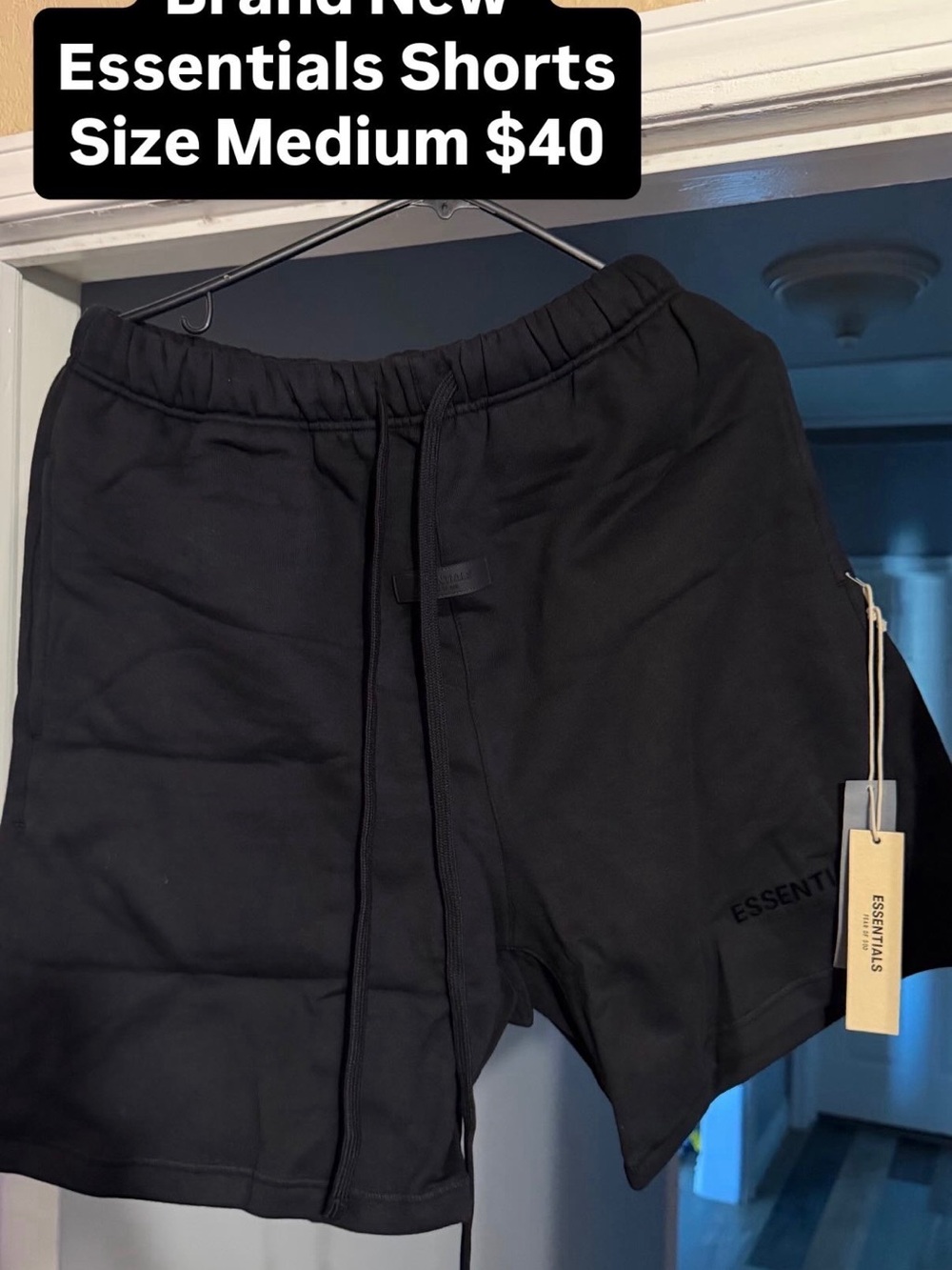 Essentials Men’s Black Athletic Shorts